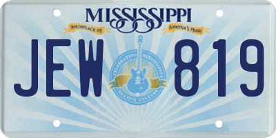 MS license plate JEW819