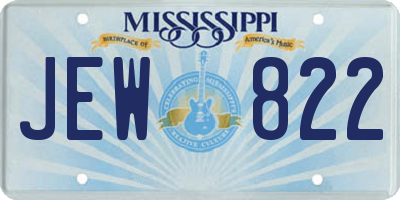 MS license plate JEW822