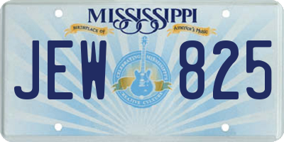 MS license plate JEW825