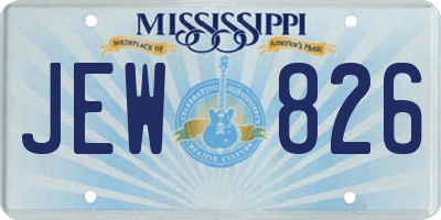 MS license plate JEW826