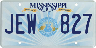 MS license plate JEW827