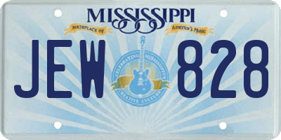 MS license plate JEW828