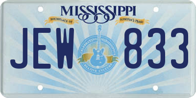 MS license plate JEW833