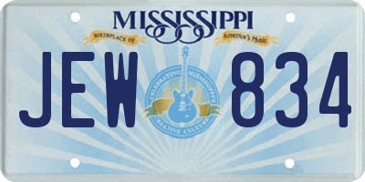 MS license plate JEW834