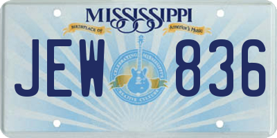 MS license plate JEW836