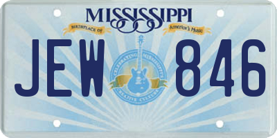 MS license plate JEW846