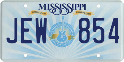 MS license plate JEW854