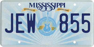 MS license plate JEW855
