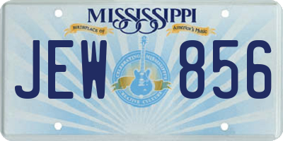 MS license plate JEW856