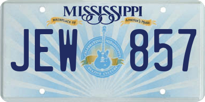 MS license plate JEW857