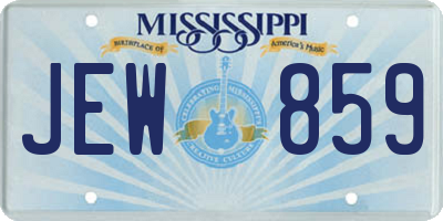 MS license plate JEW859