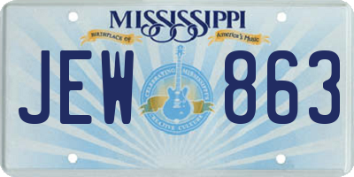 MS license plate JEW863