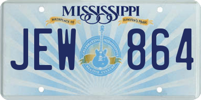 MS license plate JEW864