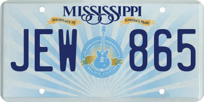 MS license plate JEW865