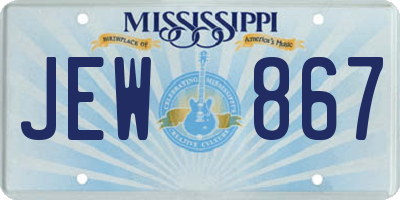 MS license plate JEW867