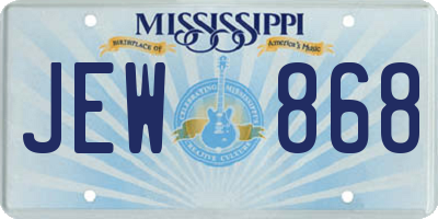 MS license plate JEW868