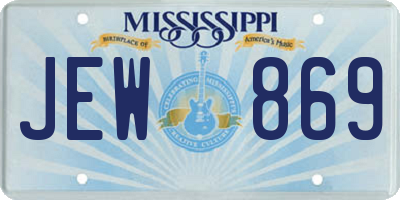 MS license plate JEW869