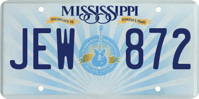MS license plate JEW872