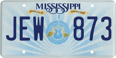 MS license plate JEW873