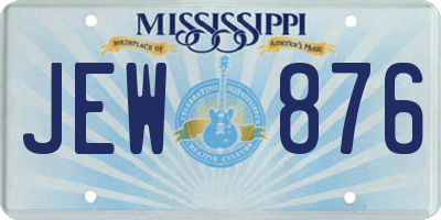 MS license plate JEW876