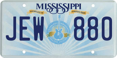 MS license plate JEW880
