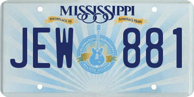 MS license plate JEW881