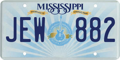 MS license plate JEW882