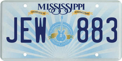 MS license plate JEW883