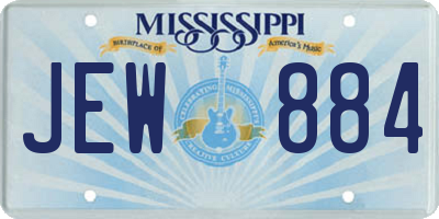MS license plate JEW884