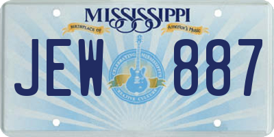 MS license plate JEW887