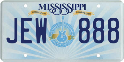 MS license plate JEW888