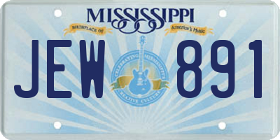 MS license plate JEW891
