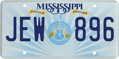 MS license plate JEW896