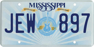 MS license plate JEW897