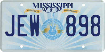MS license plate JEW898