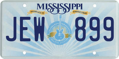 MS license plate JEW899