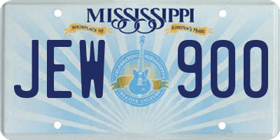 MS license plate JEW900
