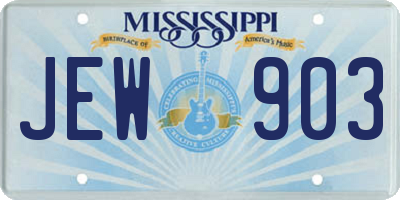 MS license plate JEW903