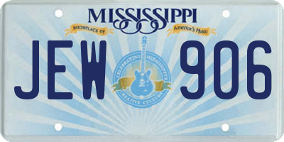 MS license plate JEW906