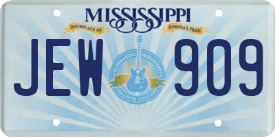 MS license plate JEW909