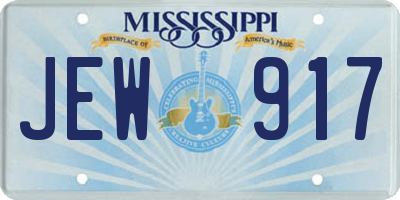 MS license plate JEW917