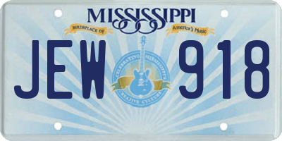 MS license plate JEW918