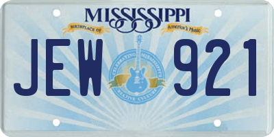 MS license plate JEW921