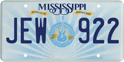 MS license plate JEW922