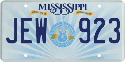 MS license plate JEW923
