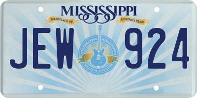 MS license plate JEW924