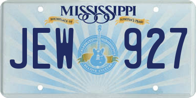 MS license plate JEW927