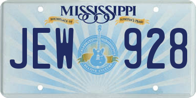 MS license plate JEW928