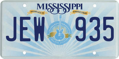 MS license plate JEW935