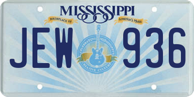 MS license plate JEW936